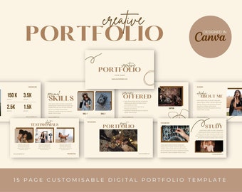 Canva Portfolio Template, Portfolio Template, Creative Portfolio Template, Professional Portfolio, Digital Download