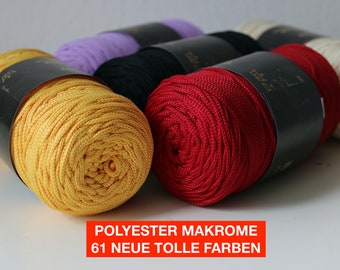 Rope yarn, 1A quality, polyester soft macrame 2.5-3 MM bag yarn, yarn, purse polyester cord, DIY, polyester cord bag carpet