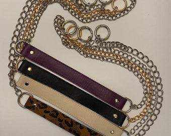 Bag chain with imitation leather leather and carabiner hook ! A Quality Shipping from Germany ! Throughout Europe