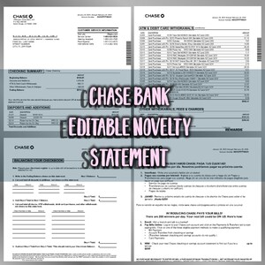 Novelty Bank Statements- Chase Style 1