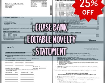 Editable Fake Chase Bank Statement