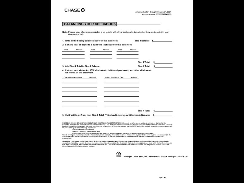 Novelty Bank Statements Chase Style 1 Etsy