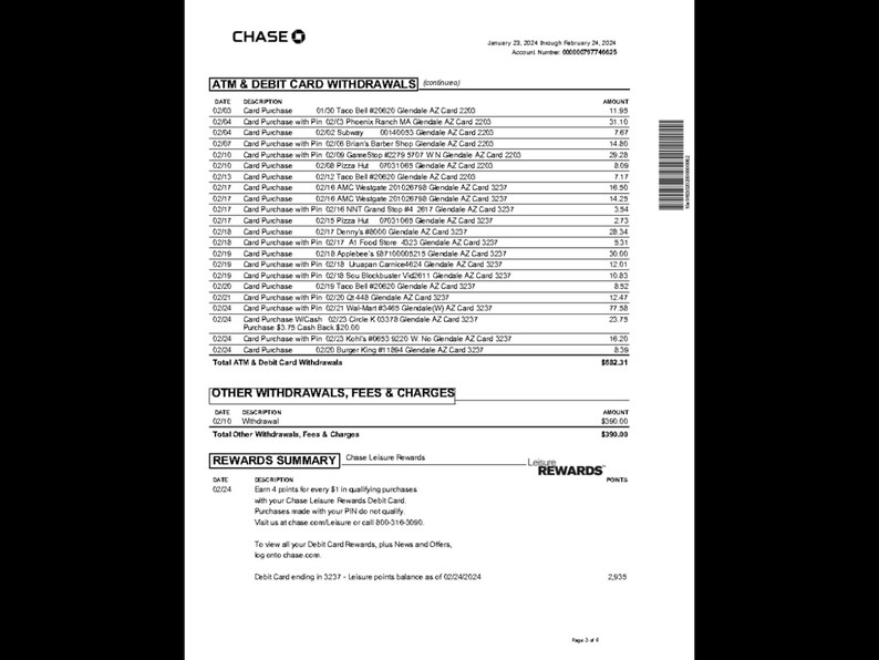 Novelty Bank Statements Chase Style 1 Etsy