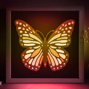 Butterfly fairytale Shadow box SVG Template, Silhouette Papercut Lightbox cricut SVG, 3D layered Paper cut Light box DXF Papercraft
