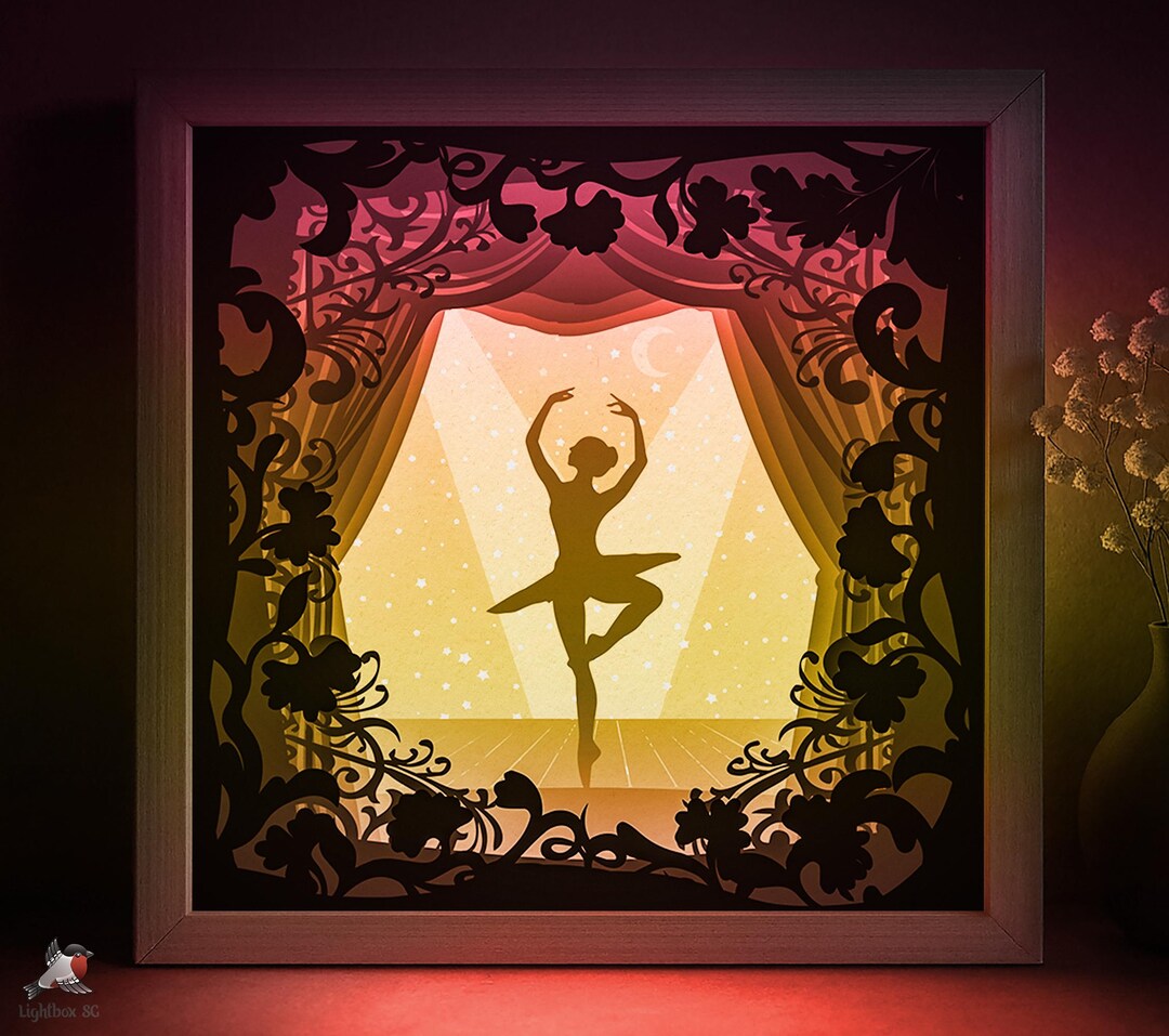 Ballerina Dance Fairytale Shadow Box SVG Template, Papercut Lightbox ...