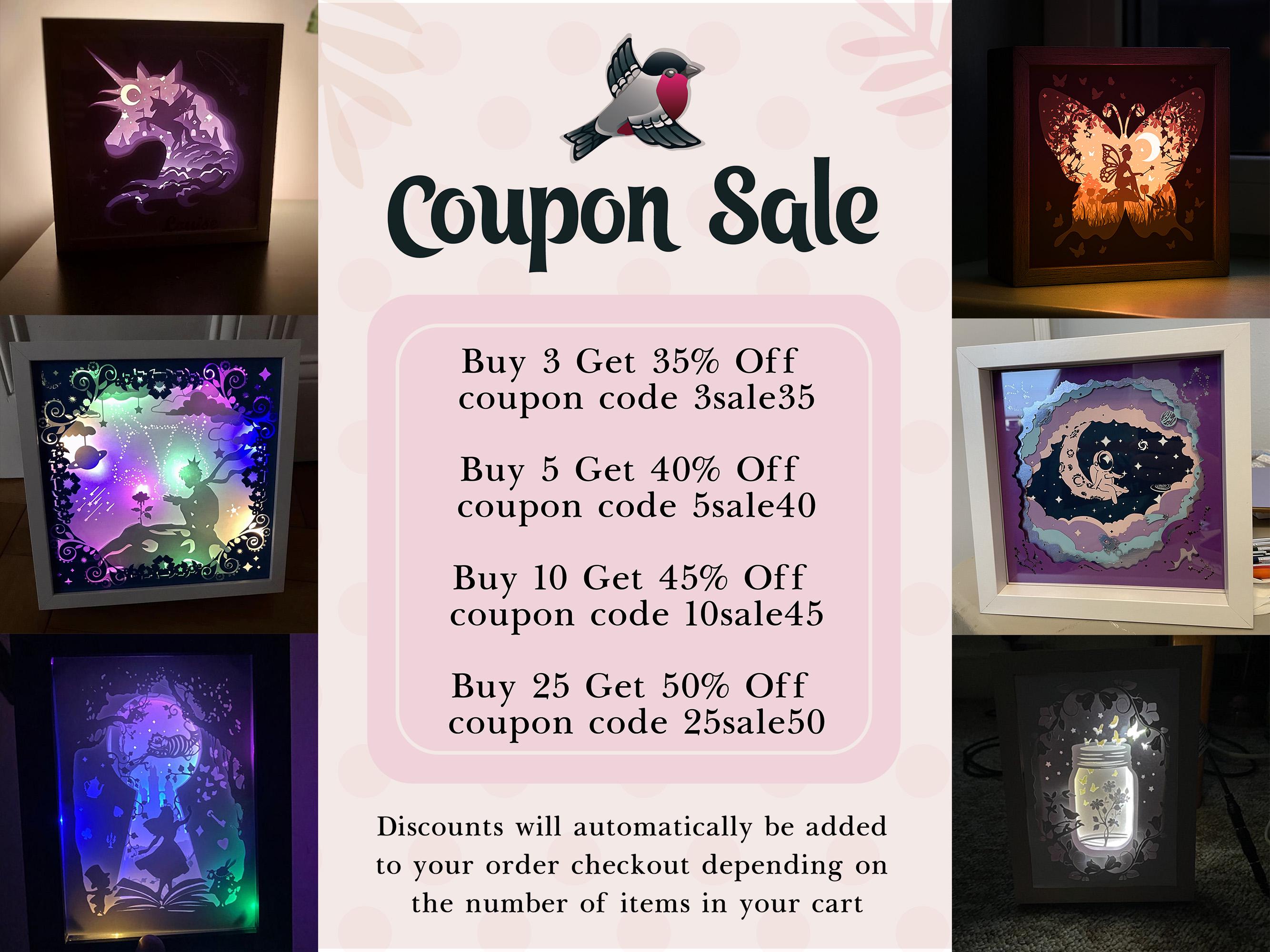 Night Sky Shadow Box SVG Template, Girl With Umbrella Papercut Lightbox ...