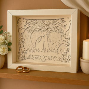 Wedding Gift Love Shadow Box SVG Template, St Valentines Papercut ...