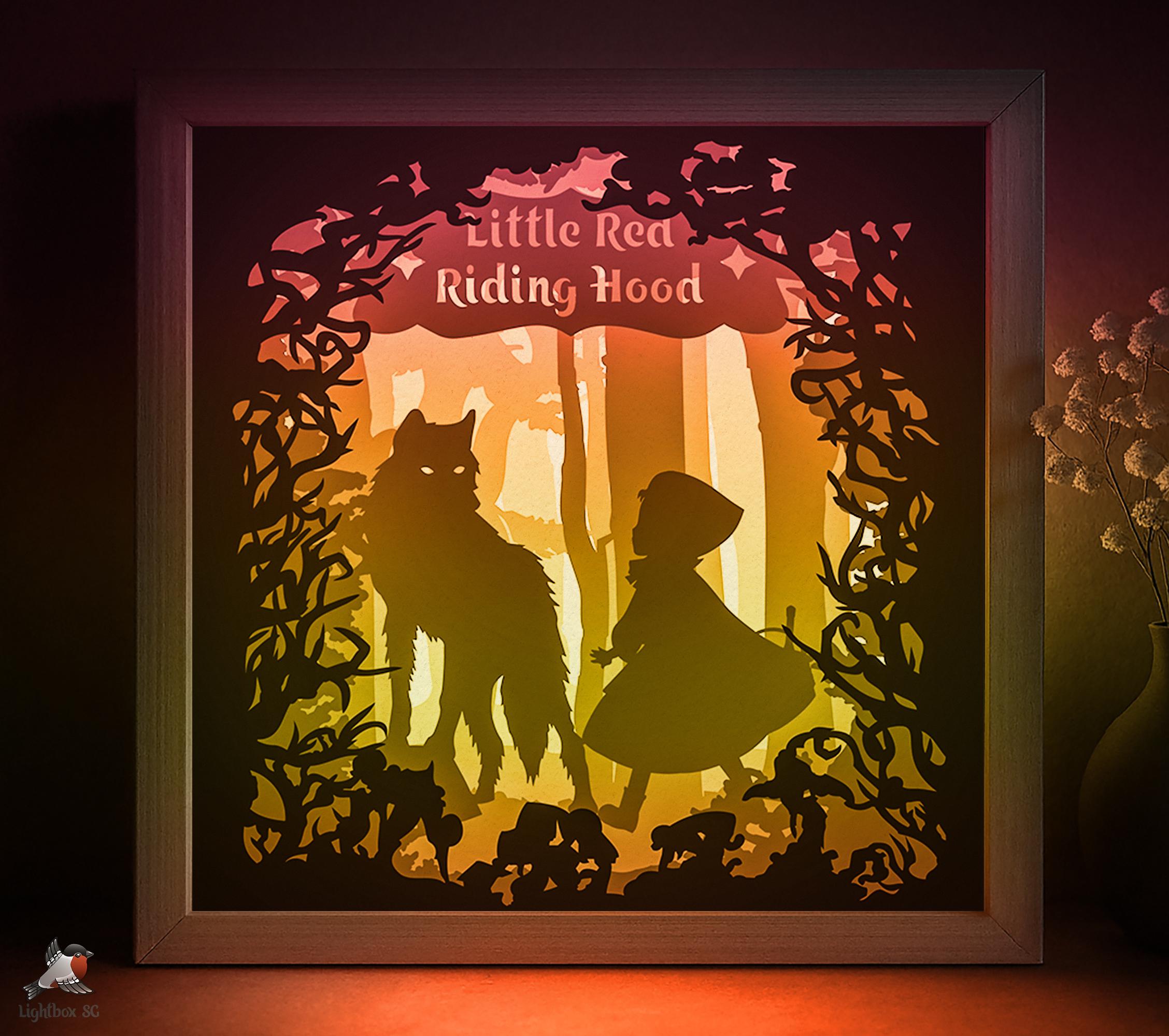 Little Red Riding Hood Shadow Box SVG Template, Children Fairy Tale ...