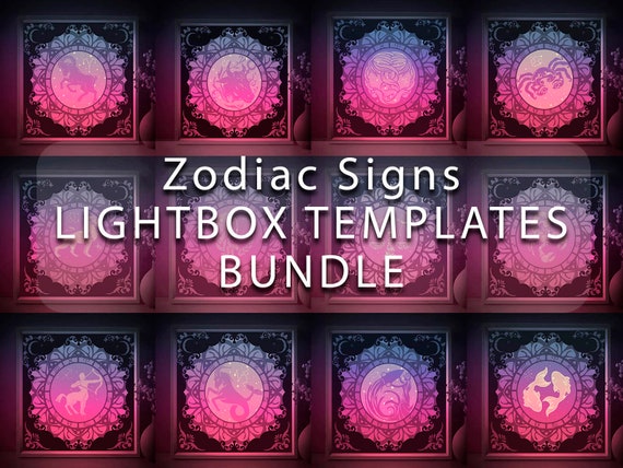 Zodiac Cancer Paper cut light box template 3D shadow box