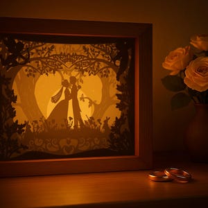 Wedding Gift Love Shadow Box SVG Template, St Valentines Papercut ...