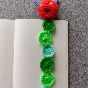 Hungry Little Caterpillar Crochet / Amigurumi Bookmark pattern. ideal as a handmade gift.