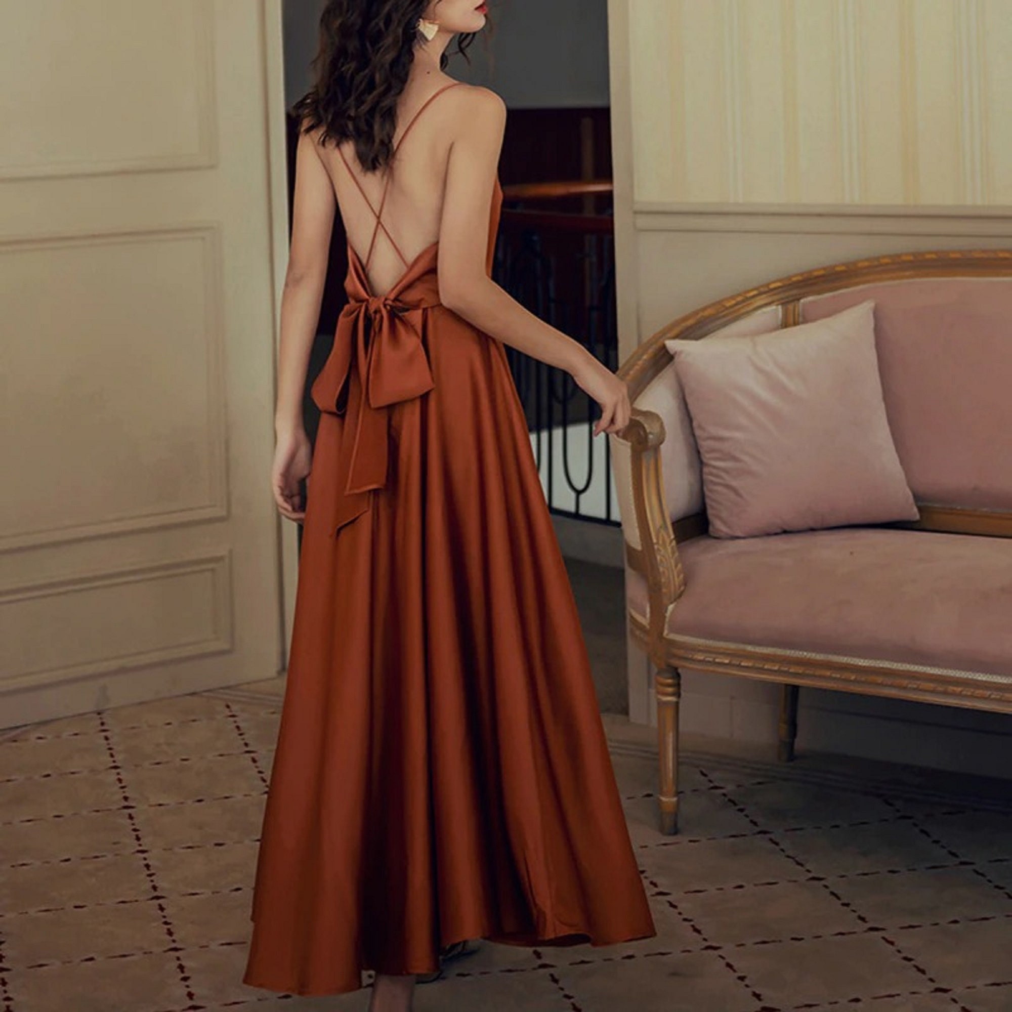Burnt Orange Dress - Etsy