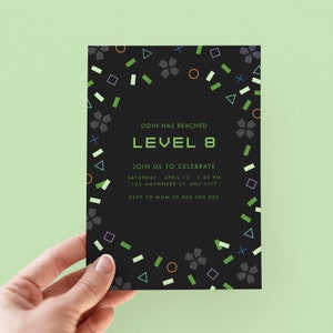 Editable Video Game Birthday Invitation, Level Up Birthday Invite, Any Age Gamer Invitation, Gamer Birthday Template, Printable Invite