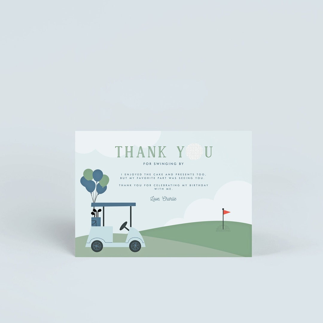 Fraaie Wenskaart Golf - Golfclub Hole In One Pop-up Kaart