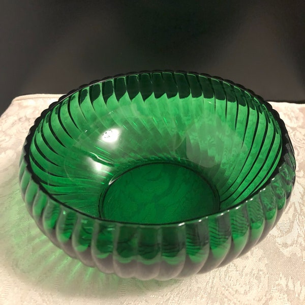 Anchor Hocking - Forest Green - Ribbed 6" Bowl/Vase/Planter