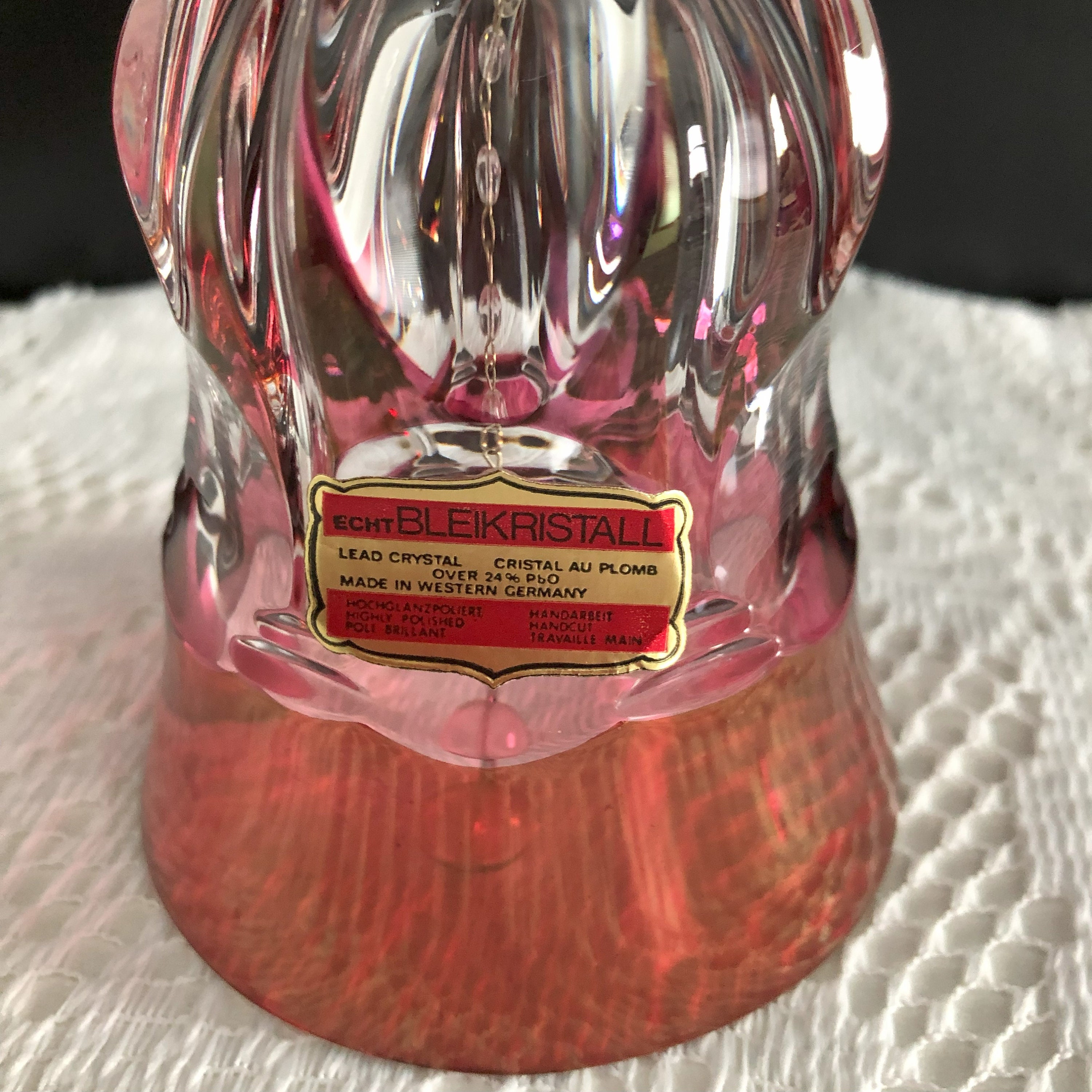 【未使用 】高級ガラス  ドイツ Anna Htte Bleikristall Lot of 2 German Ruby Red Floral Lead Crystal Anna | Depop