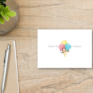 Postkarte "Neben Eis, mag ich am liebsten Dich"