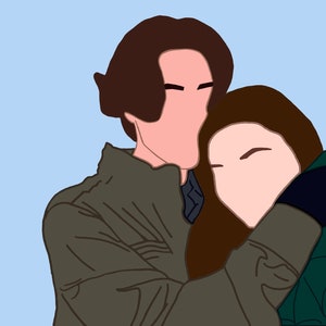 Minimalist Customized Faceless Portrait, Couples gift, Valentine Gifts,