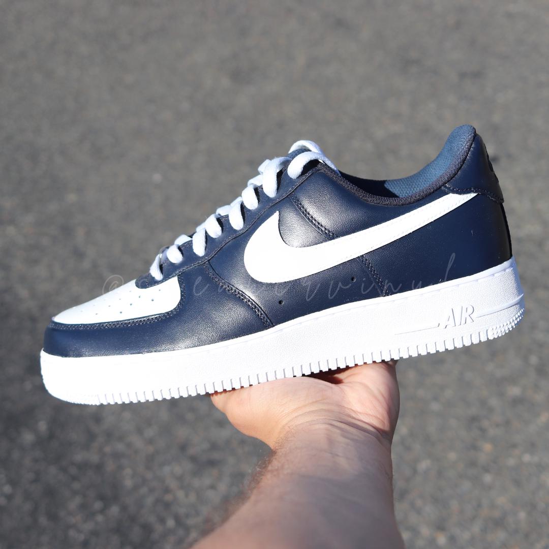 Air Force 1 Low Navy Blue and White Custom NWT Customized Air Force 1 Low Navy Blue Sneaker Custom NWT | eBay main image 3