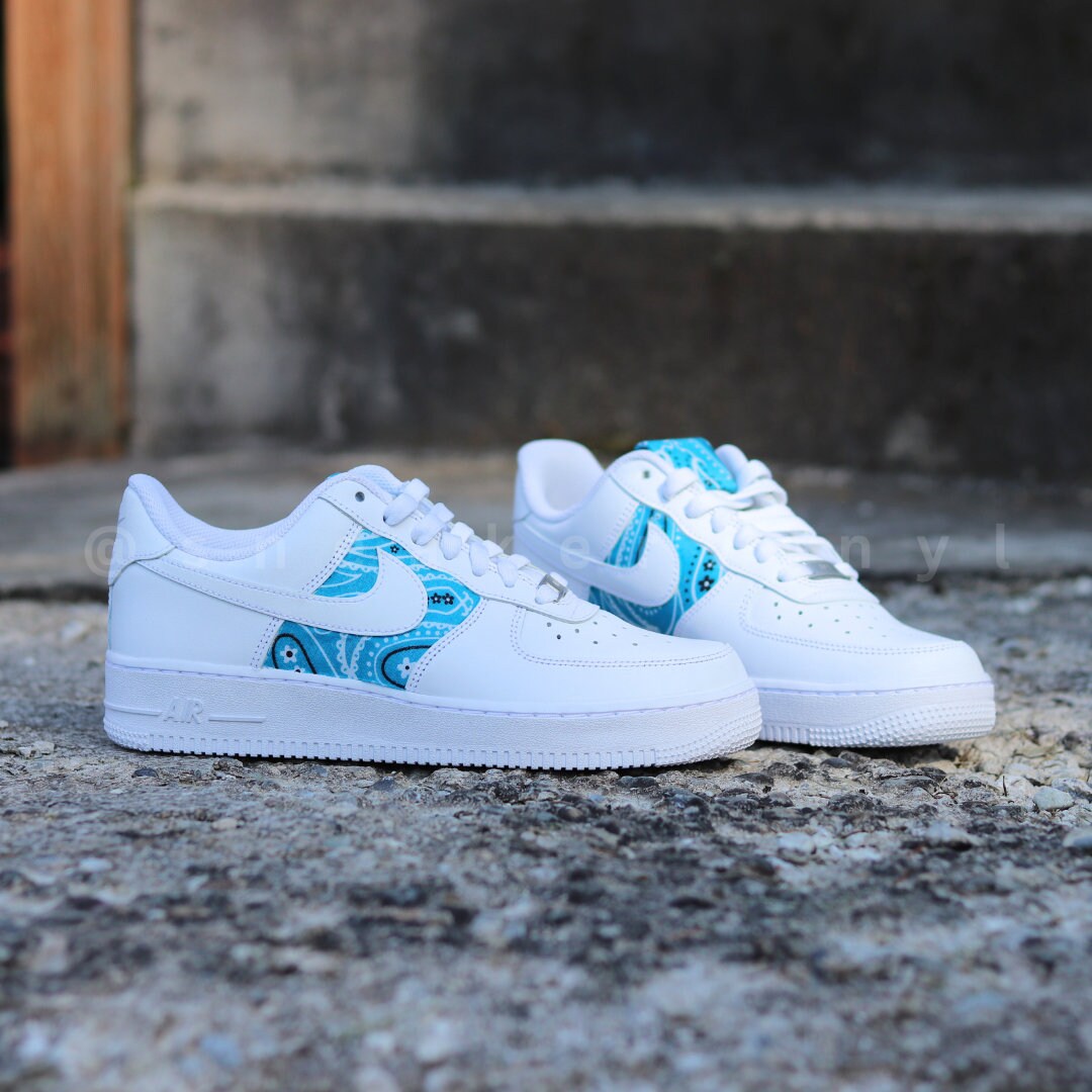 air force ones blue bandana