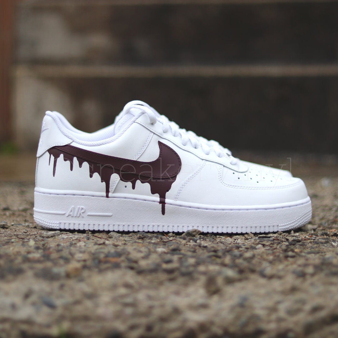 Nike Air Force 1 ドリップペイント Muddy swoosh lace-up Paint Graffiti sneakers 男女兼用 ユニ