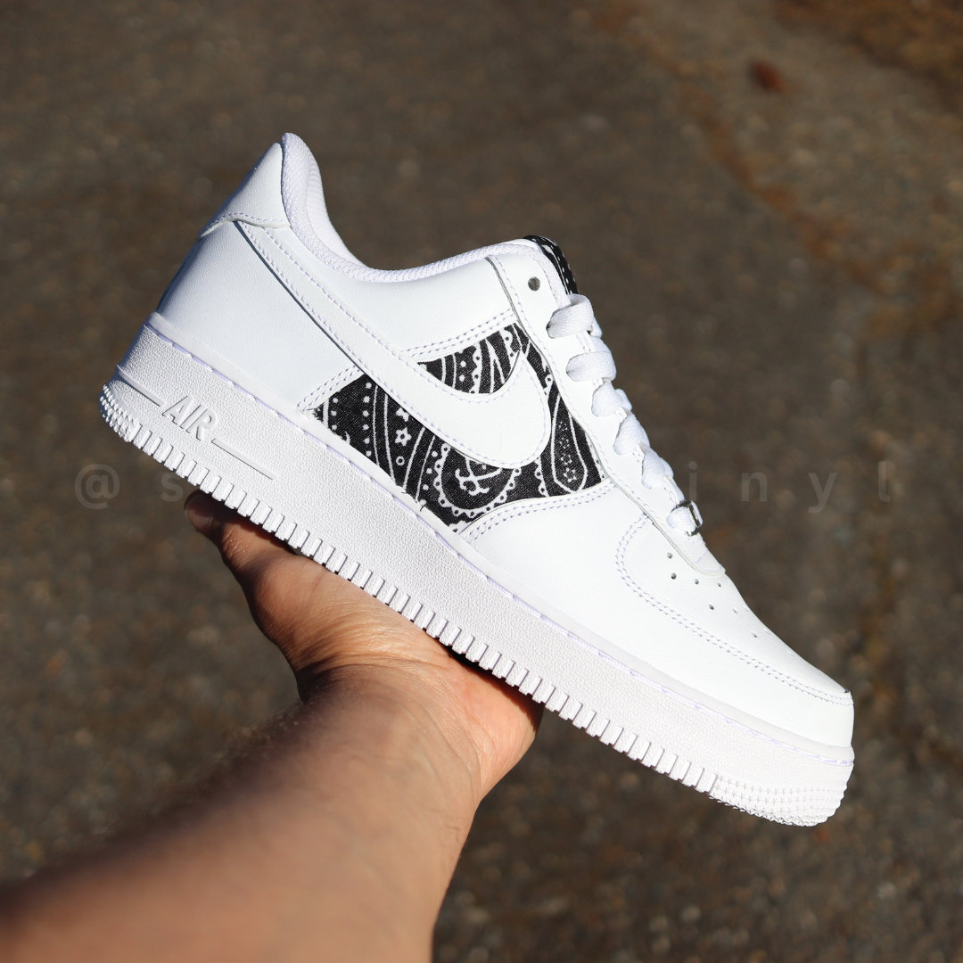 Nike Air Force 1 Low Black Bandana Custom NWT - Etsy