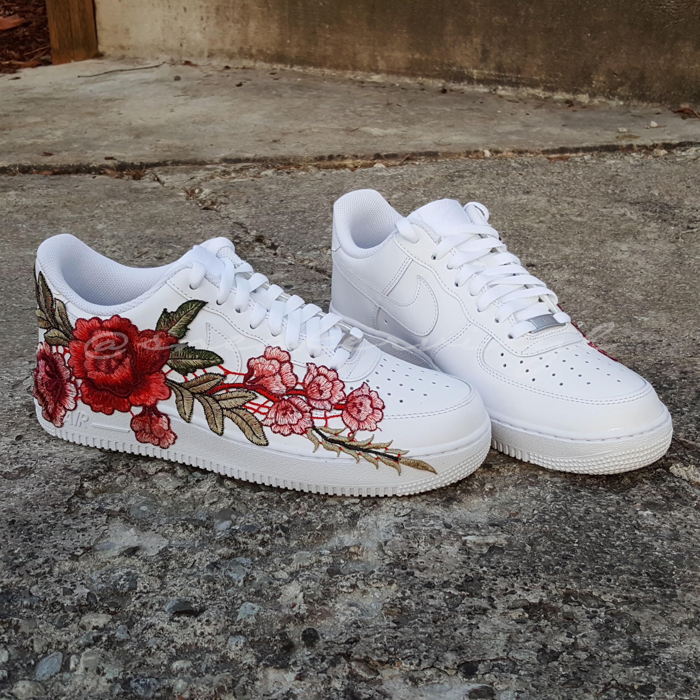 nike air force 1 low with rose floral embroidered