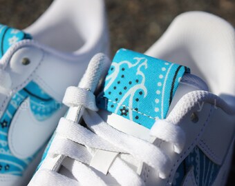 Buy Nike Air Force Low Aqua Blue Bandana Custom NWT Online in