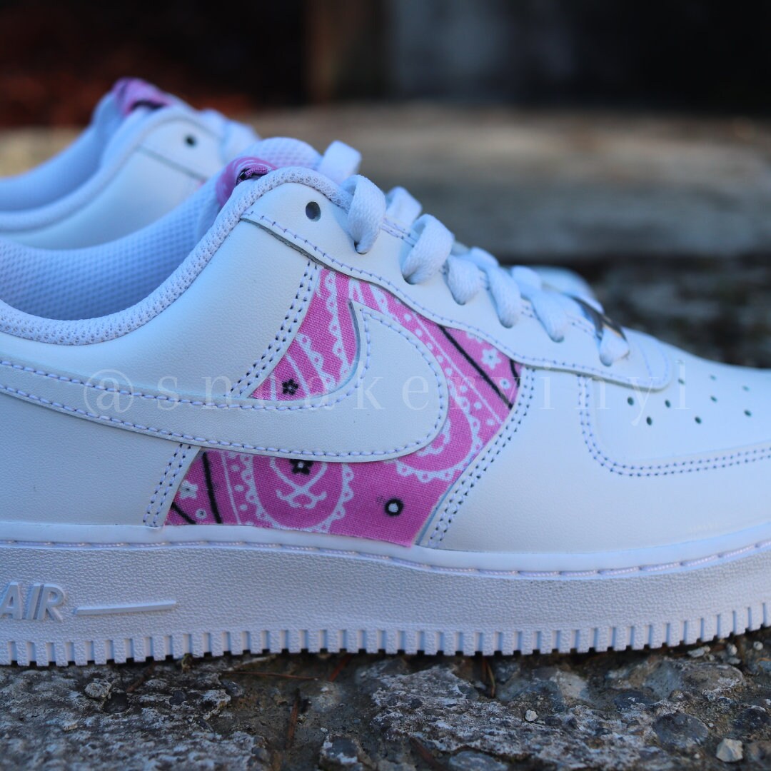 Nike Air Force 1 Low Pink Bandana Customization NWT - Etsy