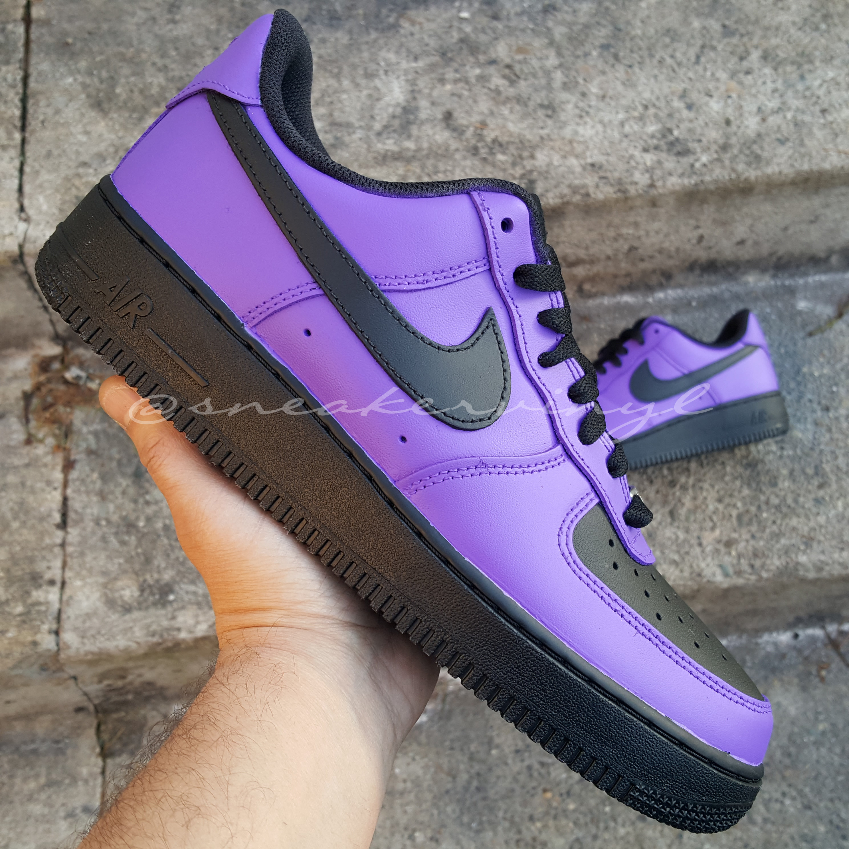 ★人気★ ナイキ Nike Air Force 1 Low black purple Nike Air Force 1 Low Black N Purple Custom NWT - Etsy