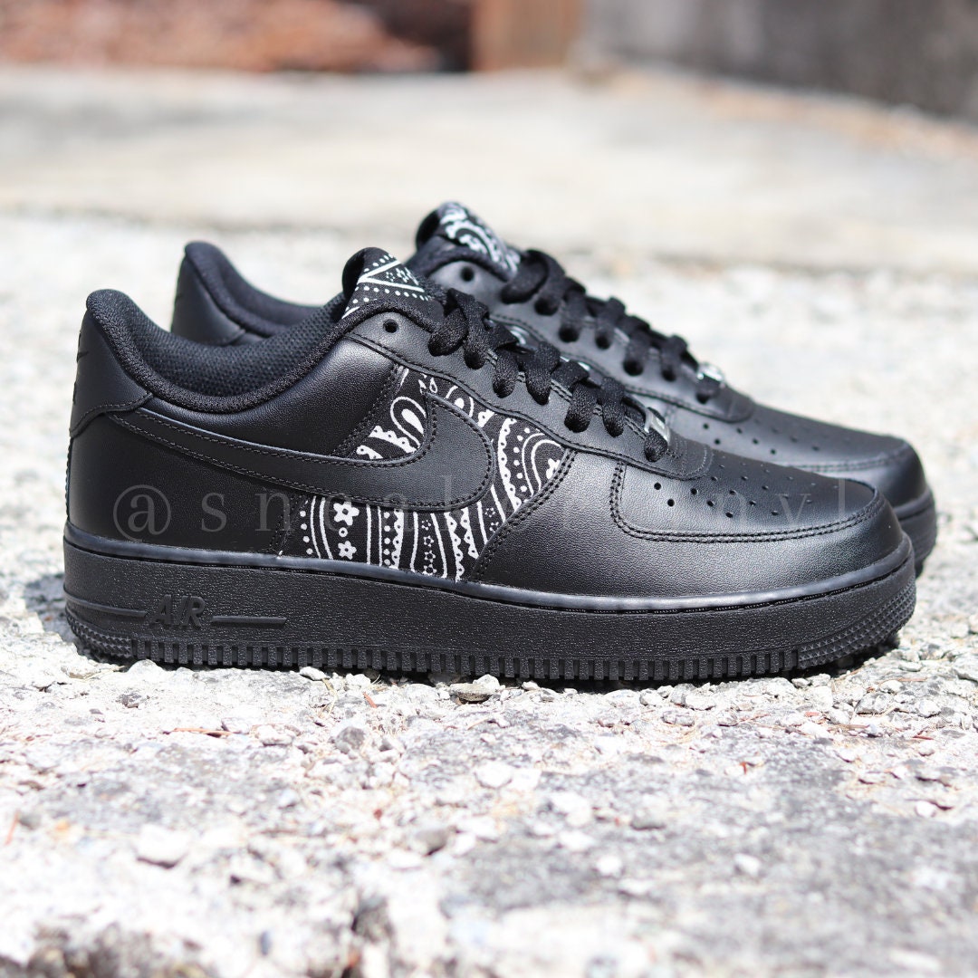 Buy Nike Air Force 1 Low Black Bandana Custom NWT Online in India