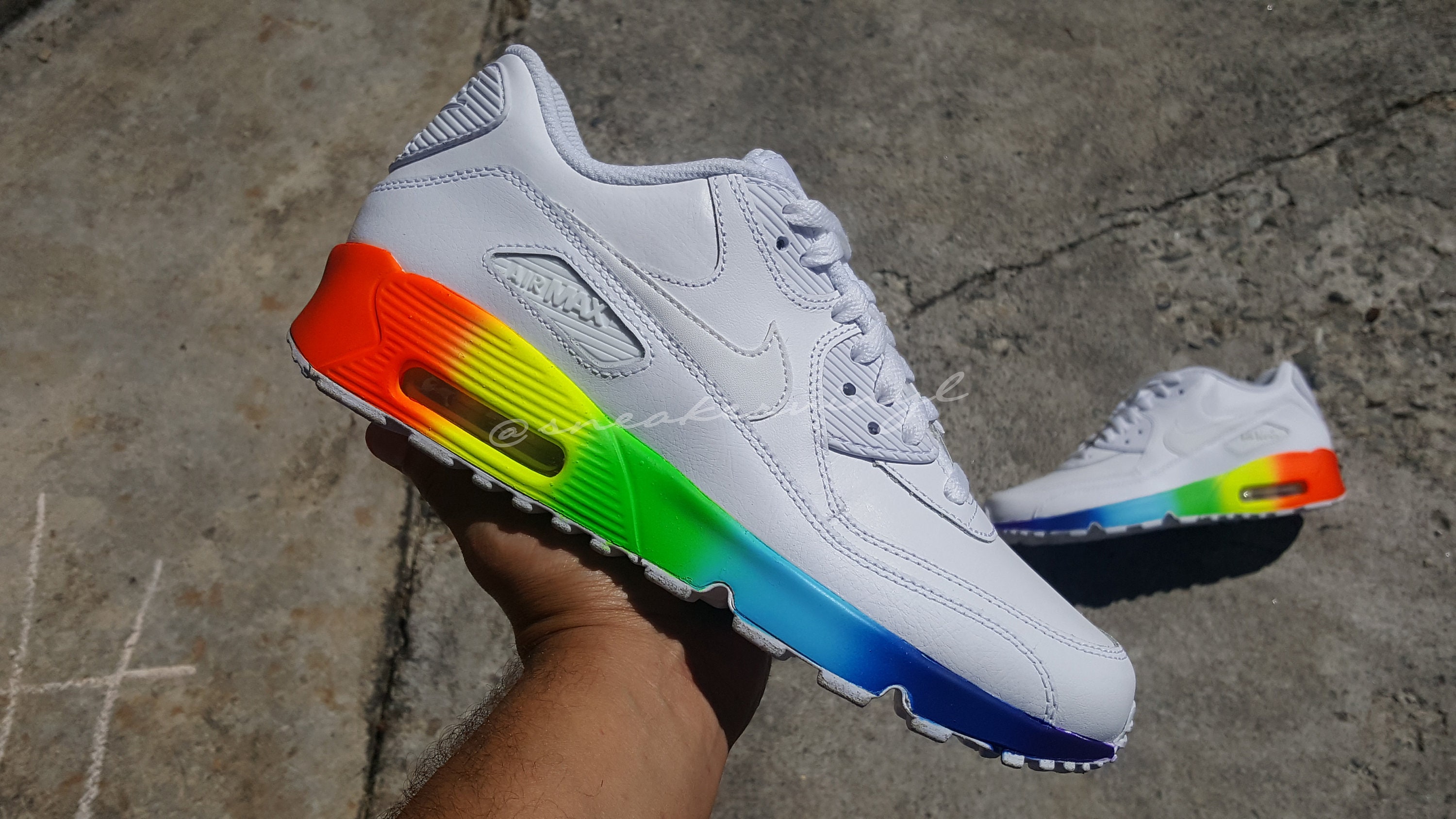 Pride Month Nike Airmax 90 Custom Color Hand Painted Nike 