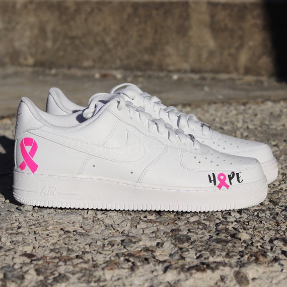Nike Force 1 Low hope Cancer Awareness Etsy