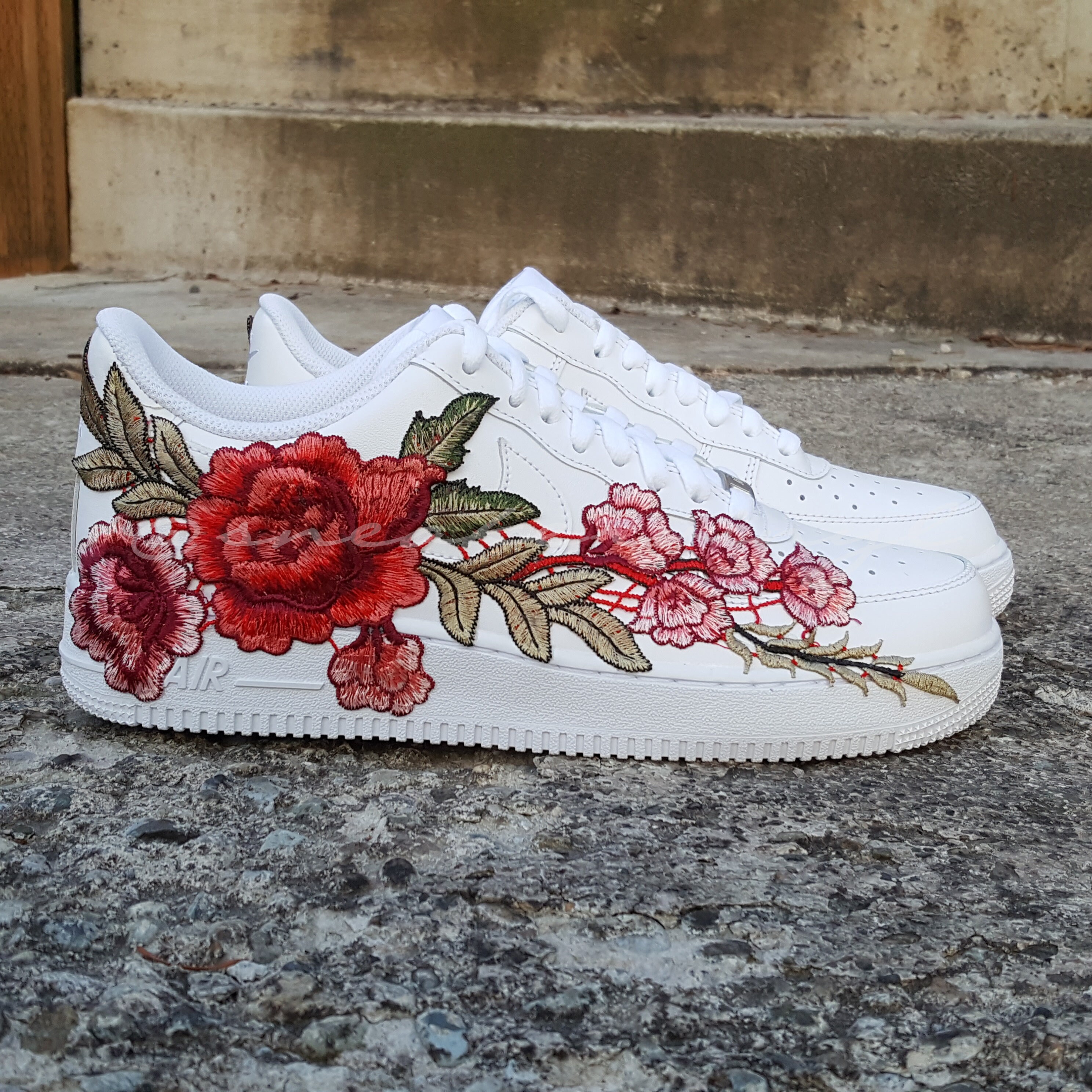 Air force 1 low with rose floral embroidered hotsell