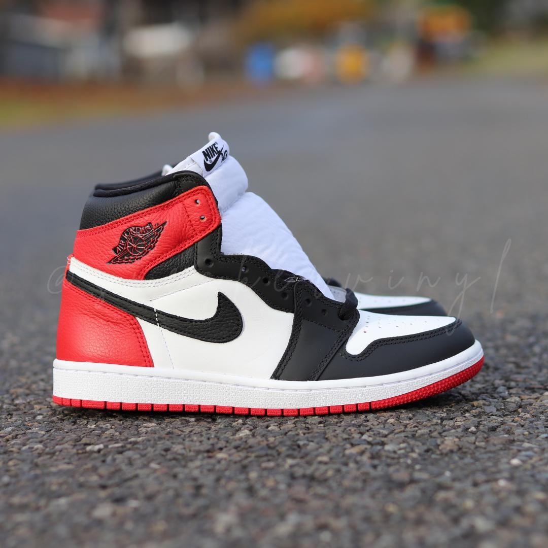 Customized Air Jordan 1 High OG 1985 Black Toe Hand Painted Custom