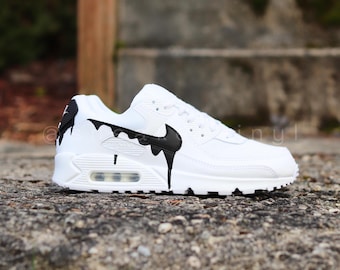 Zapatillas Nike Air Max 90 personalizadas con goteo de pintura negra (Nuevo Producto)