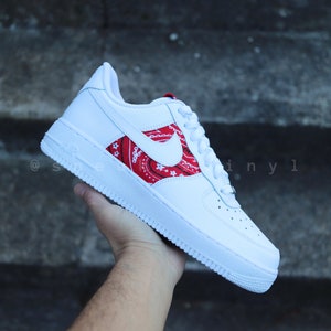 Nike Air Force 1 Low Red Bandana Customization NWT