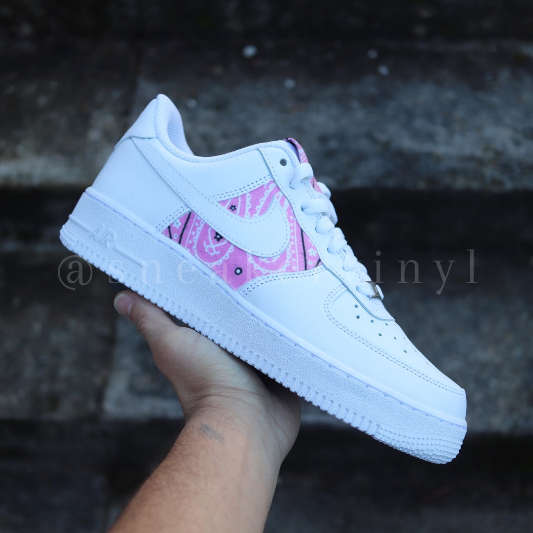 Nike Air Force 1 Low Pink Bandana Customization NWT - Etsy