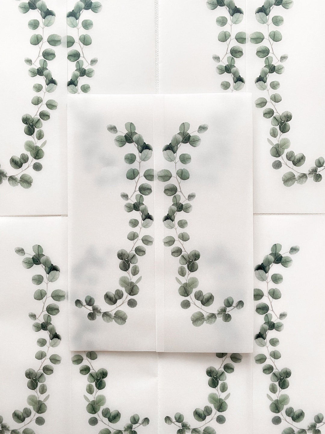 Eucalyptus Vellum Wrap Folded Vellum Wrap for 5x7 Etsy