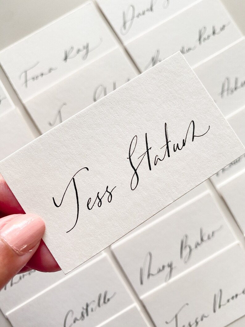 Classic Calligraphy Name Place Card Wedding Table Seating Etsy UK