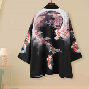Shinto Japanese Spirit Beasts Print Traditional Kimono - Etsy