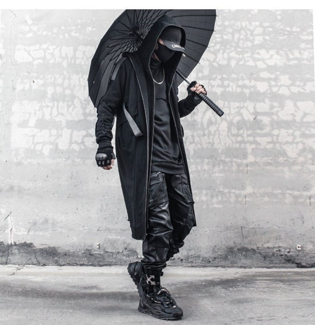 Cyberpunk Cloak Techwear Jacket Strap Streetwear Style - Etsy