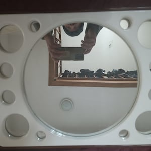 Space age design wall mirror