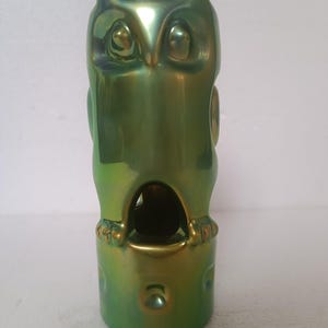 retro vintage mcm Zsolnay porcelain eozin glaze OWL figurine Nádor Judit