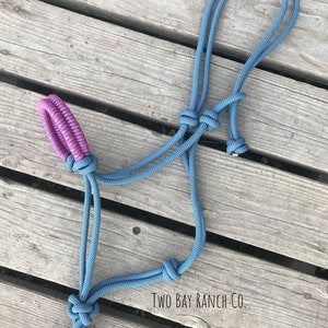 Rope halter, horse halter, fishtail noseband, hand tied halter, horse tack