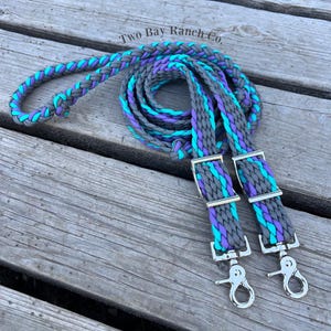 Barrel reins, adjustable reins, loop reins, paracord reins, braided reins, reins, horse tack, paracord tack, braided tack, horse girl gift