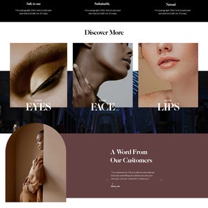May include: Website homepage for a cosmetics brand called Weekend Vibes. The website features images of models wearing makeup, product images, and text that says "Weekend Vibes" and "Best Sellers".
