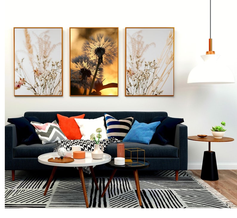 3 pcs withered winter flowers printable wall art home etsy