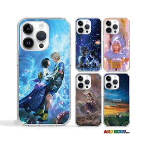 May include: A selection of phone cases with fantasy artwork. The cases depict characters and scenes, with one case prominently featuring a couple in a blue-toned environment. The phrase "AND MORE..." is visible at the bottom of the image.
