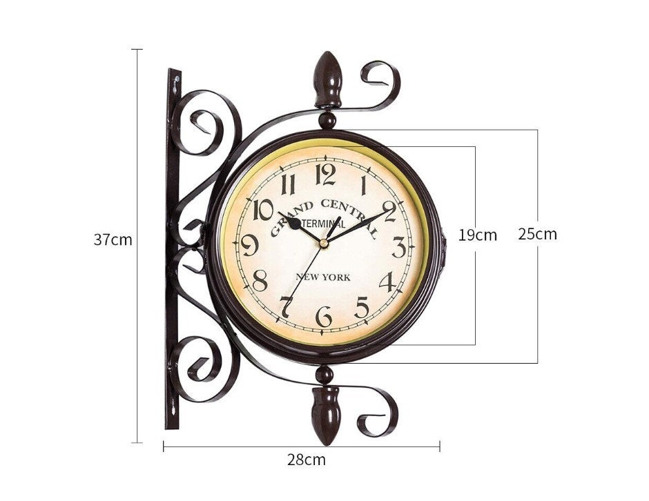Outdoor Garden Paddington Station Wall Clock Metal Double Etsy UK